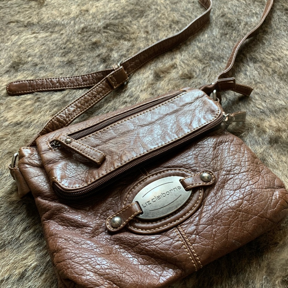 Liz Claiborne crossbody brown leather bag